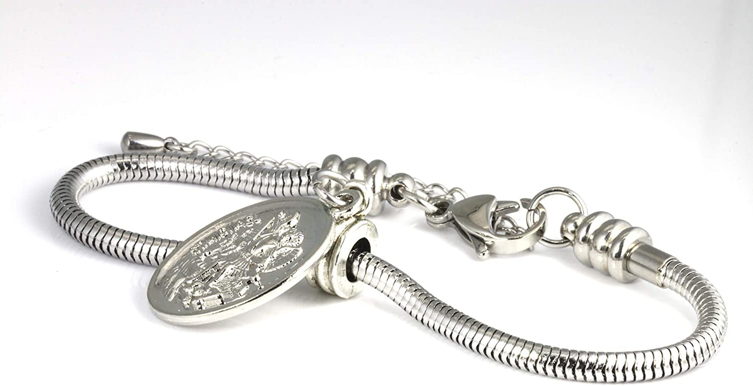 St Michael Bracelet, Archangel Michael Medal, Stainless Steel Chain, Unisex  Bracelet, Protection Jewelry, Catholic Bracelet - Etsy