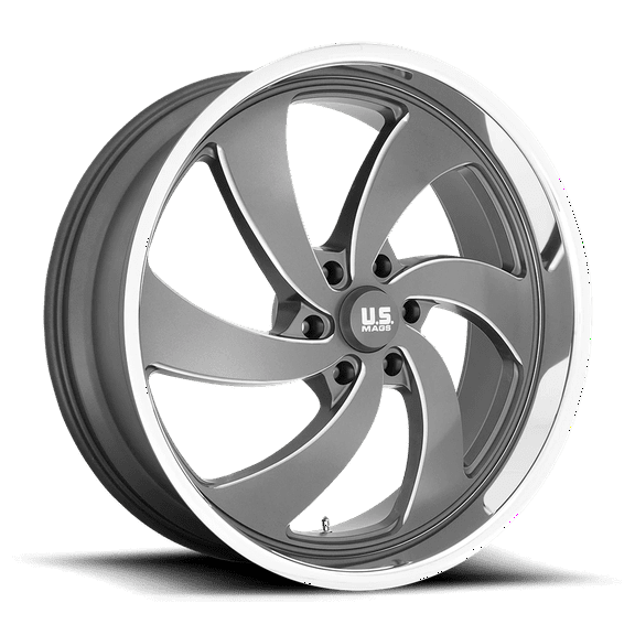US Mag 1PC Aluminum Rim U133 DESPERADO 24X9in Anthracite Milled Diamond Cut Milled Finish, U133249077 25L