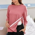 thumbnail image 4 of Otvok 2025 Fashion Womens 3/4 Sleeve T-Shirt Casual Print Round Neck Top Blouse, 4 of 6