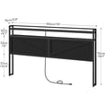 thumbnail image 3 of HOOBRO King Size Headboard with Charging Station and LED Light Strip 2-Tier Storage Height Adjustable Black BB96UDBH01, 3 of 9