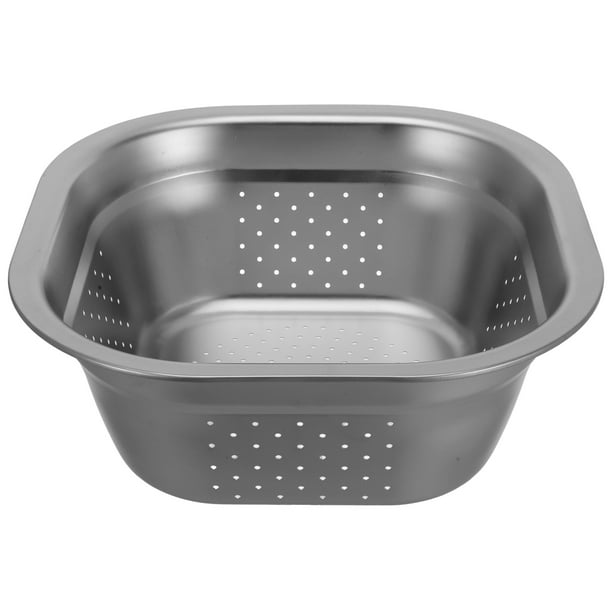 Colador de acero inoxidable, lavabo de gran capacidad, lavabo para lavar verduras, cuenco para escurrir arroz y frutas