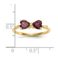 thumbnail image 5 of 14K Yellow Gold Ring Band Birthstone (06) June Rhodolite Garnet Heart Red, 5 of 5