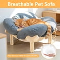 thumbnail image 2 of iFaveorr Elevated Cat Bed – Washable Flower Pet Cushion, Sturdy Wooden Frame, Heavy-Duty Lounge for Indoor Cats & Small Dogs, Gray, 2 of 7