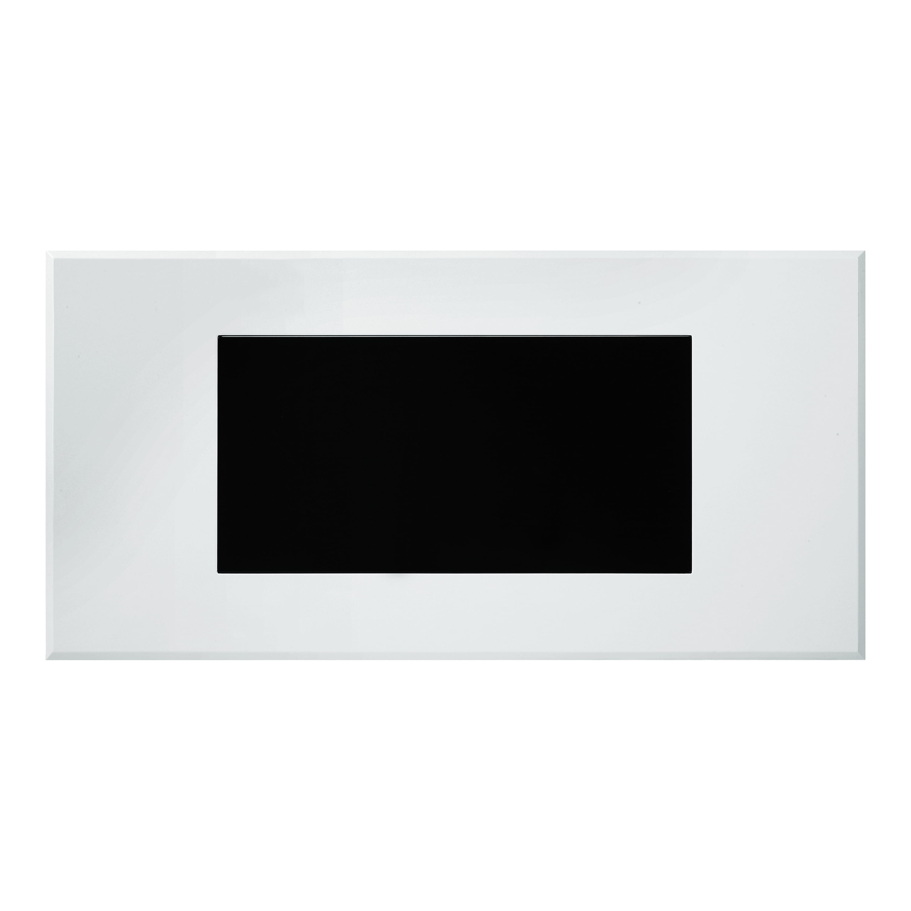 Furniture of America Duall Rectangular Black Glass Top and White Wood Coffee Table