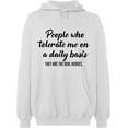 thumbnail image 2 of OXI Hoodie Sweatshirt - People Tolerate Me, Basic Casual Hoodie for Men's and Women Fleece Hoodie Long Sleeve - White X-Large, 2 of 3