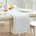 thumbnail image 5 of Newbridge Provence Lattice Cutwork Solid Color Textured Fabric Table Runner, 70 Inch Long, White, 5 of 9
