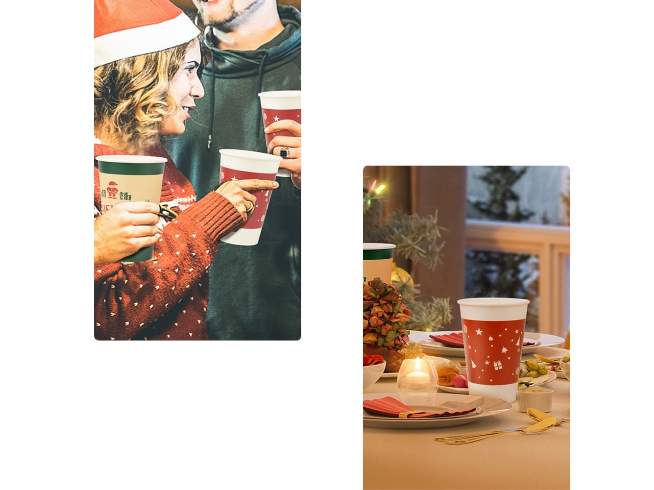 Bapmnicc 50 Pack Christmas Disposable Coffee Cups with Lids & Sleeves, To  Go Coffee Cups, Holiday Di…See more Bapmnicc 50 Pack Christmas Disposable