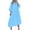 Blue, variant on Birthday Dresses for Women Round Neck Solid Color Quarter Sleeved French-neck Flared Sleeve Hollowed Out Long Dress Orange 2X