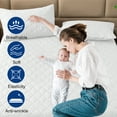 thumbnail image 6 of VEGCOO Quilted Fitted Mattress Pad,Queen Size, Elastic Fitted Mattress Topper Protector and Cover Stretches up to 20 Inches Deep, Machine Washable (White), 6 of 7