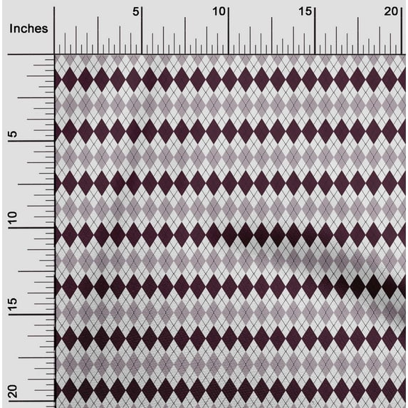 oneOone Cotton Poplin Twill Wine Fabric Argyle Check Fabric For Sewing Printed Craft Fabric By The Yard 56 Inch Wide