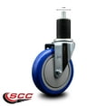 thumbnail image 2 of 5 Inch Blue Poly Wheel Swivel 1-3/4 Inch Expanding Stem Caster SCC, 2 of 2