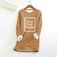 thumbnail image 5 of oqasdz Womens Thermal Underwear Lined Sweatshirts Casual Crewneck Solid Color Pullover Long Sleeve Thermal Long Sweater Fall Winter Outdoor Dailywear, 5 of 5