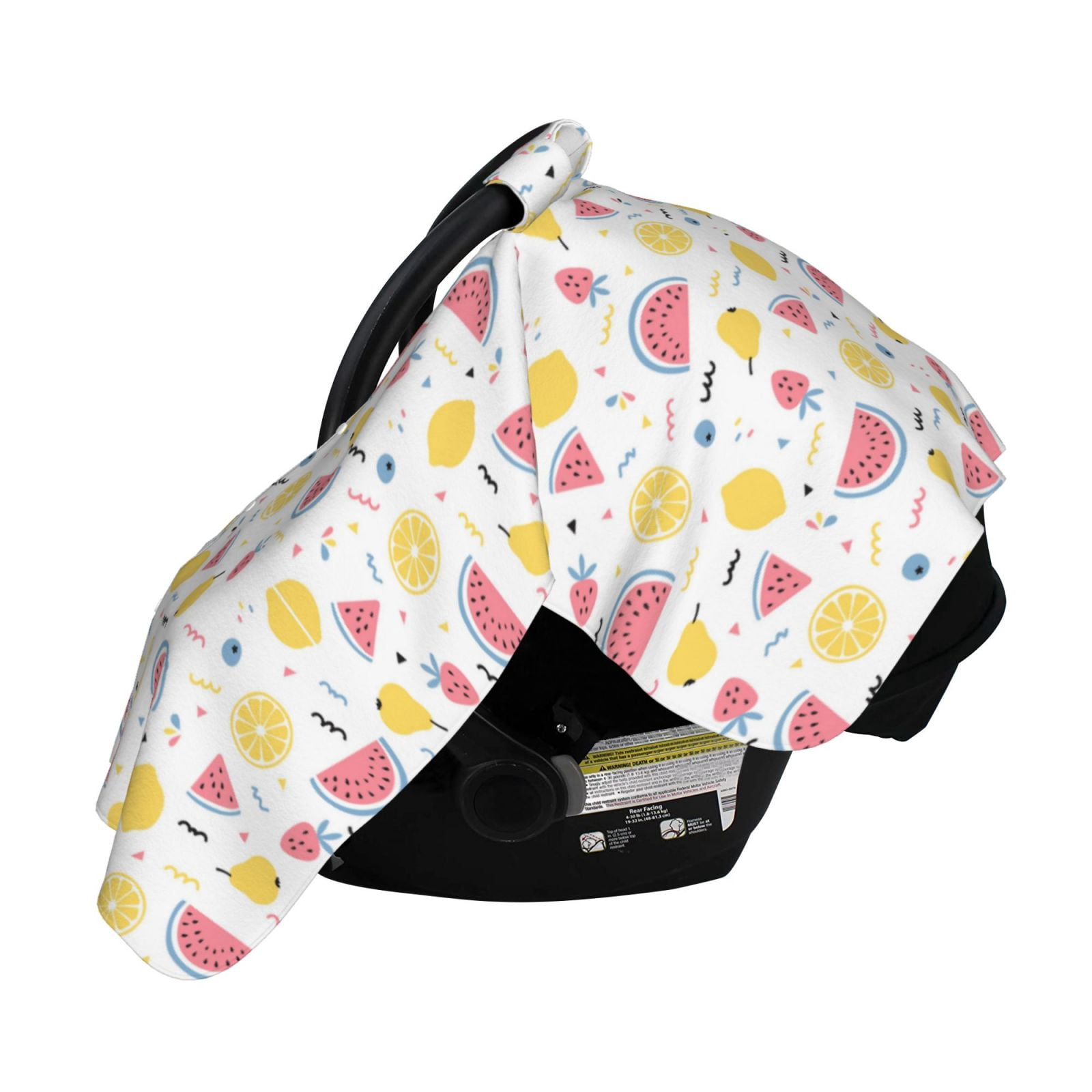 Naloa Tropical Fruit Baby Car Seat Cover, Breathable Baby Carrier Cover, Multiuse Baby Carrier Cover & Nursing Breastfeeding Cover