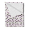 thumbnail image 2 of Garden Art Soft Flannel Fleece Throw Blanket, Retro Style Violet Flowers and Buds Springtime Pattern on Polka Dots, Cozy Plush for Indoor and Outdoor Use, 70" x 90", Mauve Green, by Ambesonne, 2 of 5