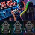 thumbnail image 6 of Bigzzia Gaming Chair with LED Lights Ergonomic Computer Chair with Adjustable Headrest and Lumbar Support, PU Leather, Pure Black, 6 of 7