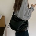 thumbnail image 4 of Bolso Mano Plisado Con Cordón Bolso Cruzado Con Correa Ancha para El Hombro para Desplazamientos Informales Alta Gama (negro), 4 of 9
