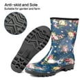 thumbnail image 3 of DKSUKO Waterproof Womens Rain Boots insulated,Lightweight Rubber fashion Wellies in Gardening,Warm and Comfortable Wide Calf Rain Boots with Glossy in Outdoor(Blue White Flower,10), 3 of 6
