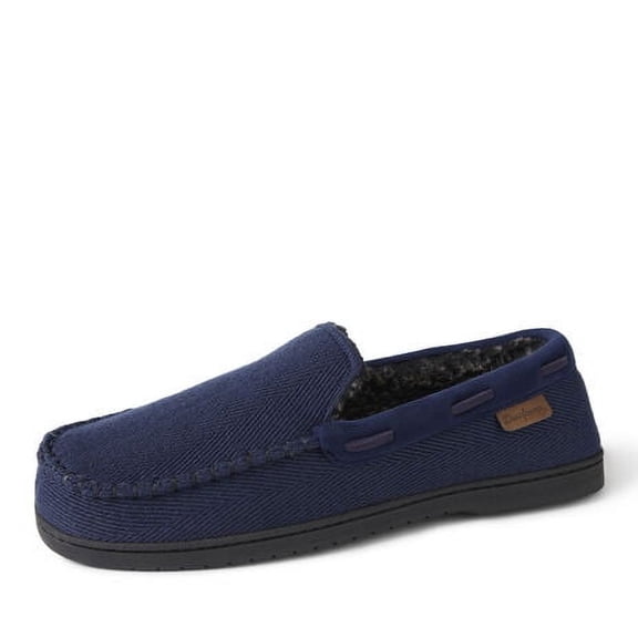 Dearfoams Men's Keaton Twill House Shoe Moccasin Slipper