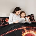 thumbnail image 5 of Castle Fairy Abstract Flame Basketball Full Size Comforter Sets,Sport Gamer Bedding Sets, 5 of 8