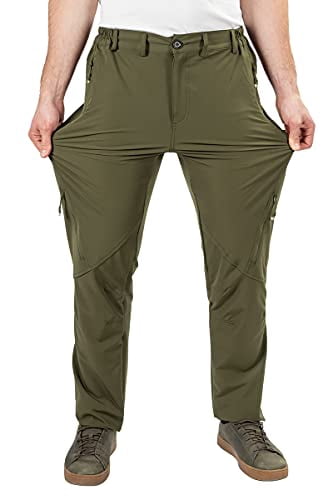Postropaky Mens Hiking Quick Dry Lightweight Waterproof Fishing Pants Outdoor Travel Climbing Stretch Pants