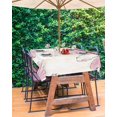 thumbnail image 3 of Fsddascl Pink Spring Floral Outdoor Tablecloth - 52x70 Inch Rectangle Dining Table Cover, Summer Flowers Botanical Retro Waterproof Outdoor Table Cloth with Umbrella Hole & Zipper for Picnic/Patio, 3 of 7