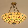 thumbnail image 2 of 20 Inch Tiffany Hanging Ceiling Light Fixture Victorian Style Stained Glass Pendant Lamp for Living Room Bedroom Hallway Entrance, 2 of 9