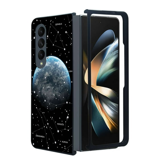 ANJ  Protective Snap-On Design Printed Case Compatible with Samsung Galaxy Z Fold 4 - Earth Constellation