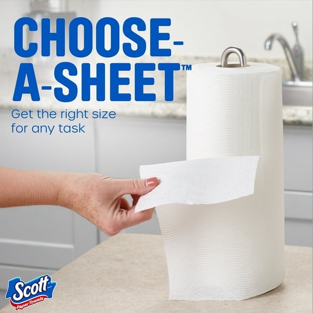 Scott Paper Towels, Choose-A-Sheet, 6 Double Rolls (Pack of 4)