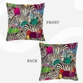 thumbnail image 3 of Funda de almohada IBILIU Art Zebra cuadrada de algodón lino 45 x 45 cm, 3 of 3
