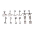 thumbnail image 1 of Aretes de acero inoxidable Sunnimix 6 pares con rosca de bola Plata, 1 of 8