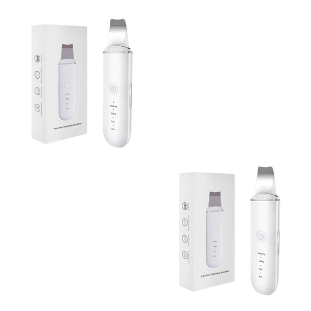 Seitruly Depurador de piel Exfoliante Espátula facial ajustable Levantamiento USB Recargable Fregado Máquina removedora de espinillas Blanco Blanco 2piezas