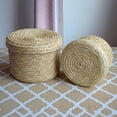 thumbnail image 4 of JUNWELL Wheat Grass Basket with Lid  Small  Wicker Woven Baskets  Little Handmade Rattan Storage Basket Box for Shelf  Home  Bathroom Decor, 4 of 8
