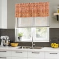 thumbnail image 5 of Boho Orange Valances for Windows, Decorative Rod Pocket Window Valance Curtains, Country Style Bohemian Floral Retro Tribal Short Curtain Drapes for Kitchen/Living Room, 2 Panels, 60" W x 18" L, 5 of 8