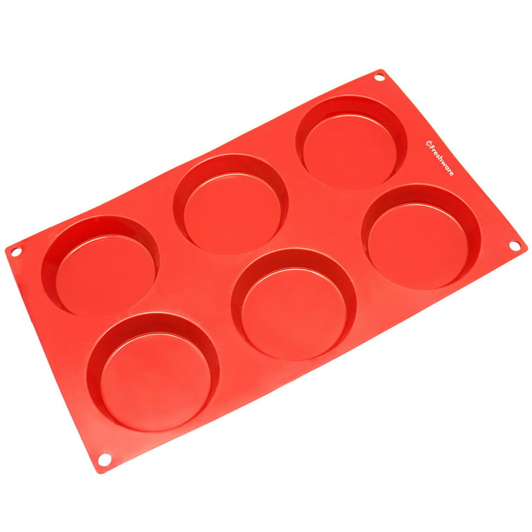 Freshware 6-Cavity Small Disc Silicone Mold for Resin Coaster, Cake, Pie,  Custard and Tart, SM-116RD 
