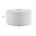 thumbnail image 6 of Callum Large 29" Round Woven Heathered Fabric Upholstered Ottoman, 6 of 7
