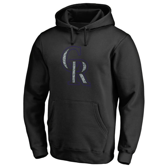 Men's Black Colorado Rockies Static Logo Pullover Hoodie