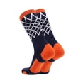 thumbnail image 2 of Crew Length Elite Basketball Socks with Net (Navy/Orange, Large), 2 of 2
