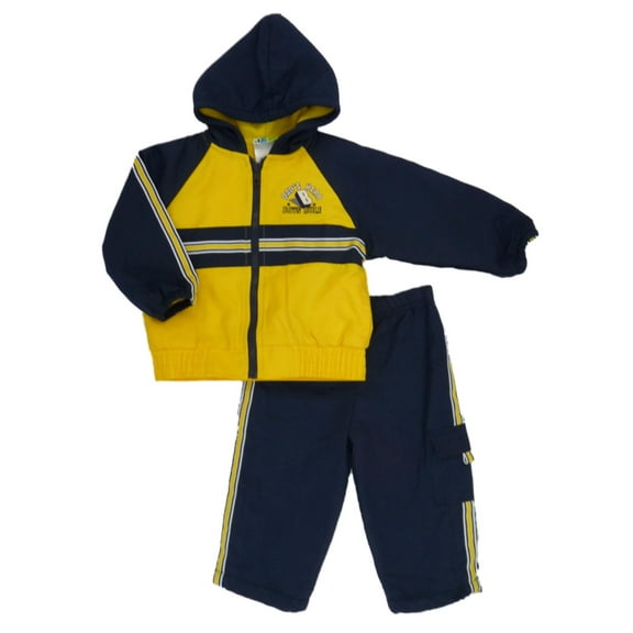 Al & Ray Infant Boys Blue & Yellow Boys Rule Jacket & Pants Track Suit Set 12m