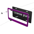 thumbnail image 6 of License Plate Frame With Screw Caps 2 Pack Car Plate Frame Front And Rear Rust-Proof Universal Car Tag Holder Darkpurple, 6 of 8