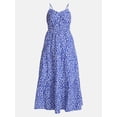 thumbnail image 5 of Time and Tru Women's Sleeveless Tiered Cotton Maxi Dress, Sizes XS-XXXL, 5 of 5