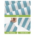 thumbnail image 4 of Aqua Striped Bar Stool Covers Set of 2, Modern Farmhouse Blue White Stripes Stretch Washable Bar Chair Covers with Backs, Removable Pub Counter Height Chair Cover for Kitchen Dining Room Cafe, 4 of 7