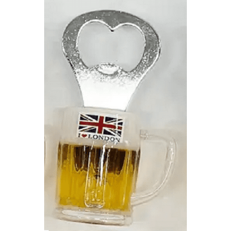 

I Love London Fluid Filled Beer Mug Bottle Opener - English Flag England