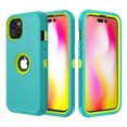 thumbnail image 4 of Xhy iPhone 14 Plus Case with Screen and Lens Protector Military Grade Heavy Duty Protection 3 in 1 Shockproof Armor Rugged Durable Detachable for iPhone 14 Plus 6.7 inch 2022 Phone -Green+Yellow, 4 of 6