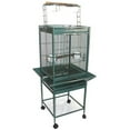 thumbnail image 2 of WI18 1/2" Bar Spacing Play Top Wrought Iron Parrot Cage - 18"x18" in White, 2 of 2
