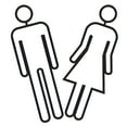 thumbnail image 5 of Black Acrylic Toilet Door Signs Self Adhesive Unisex WC Signage for Office Hotel Doors 2pcs, 5 of 8