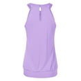 thumbnail image 4 of SunnyLady Women Keyhole Sleeveless Halter Twisted Pleated Top Blouse, 4 of 9