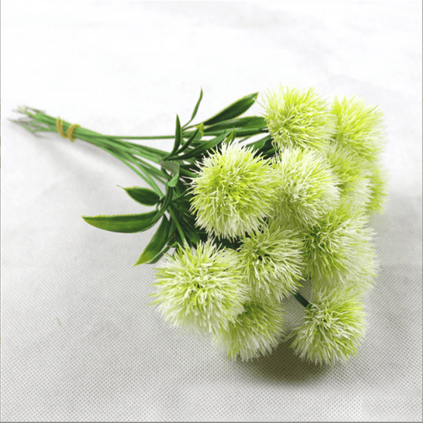 Xiao Hua 12 flores artificiales de diente de león, flores falsas, flores artificiales para decoración de bodas