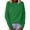Green, variant on Teissuly Fashion Women Casual Solid Long Sleeve Pullover Plush Sweatshirt Tops