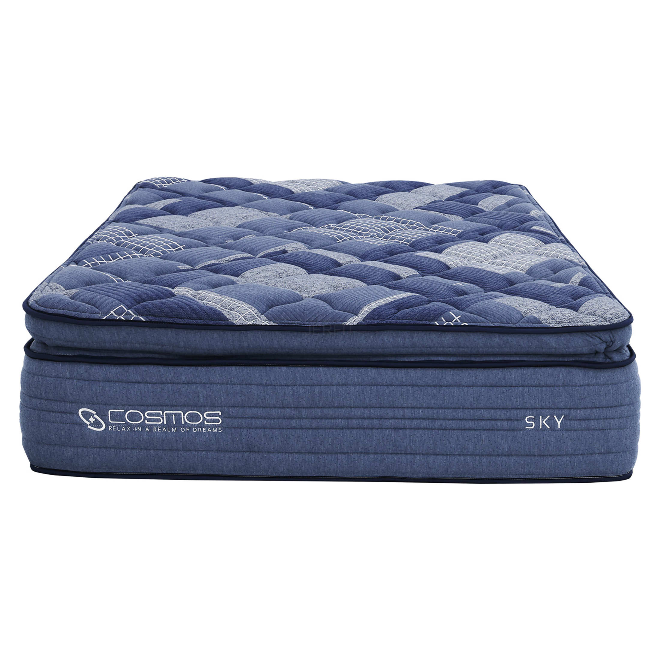 JERFIT 14 Inch King Size Mattress, Blue Multi Color Pocket Spring Hybrid Mattress with Memory Foam for Motion Isolation Pressure Relief, CertiPUR-US Certified, Roll-Packed for Easy Setup