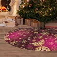 thumbnail image 6 of Lsque Golden Snowflakes And And Butterflies Print Christmas Tree Skirt, Tree Skirt with Ties or Velcro, Perfect for Holiday Decorations, Halloween, and New Year-36", 6 of 7